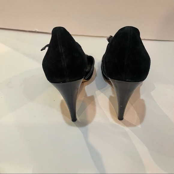 WHITE HOUSE BLACK MARKET Lyon Suede Patent Heels 8.5 - Picture 4 of 8